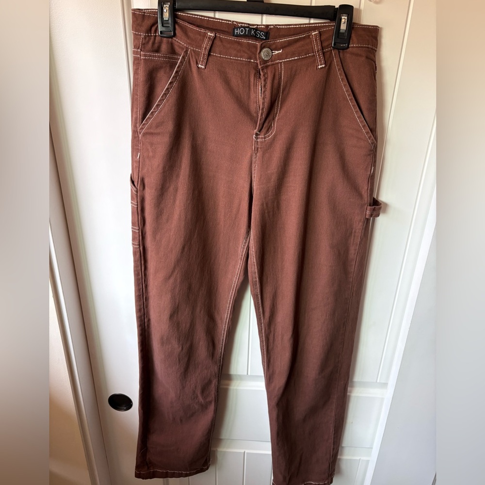 Hot Kiss Brown Corduroy Pants Relaxed Fit